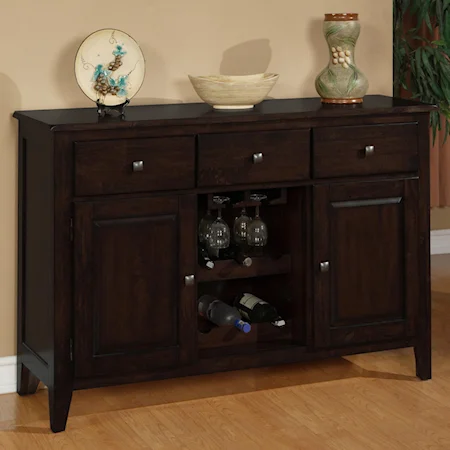 3 Drawer 2 Door Sideboard with Built-in Wine Storage